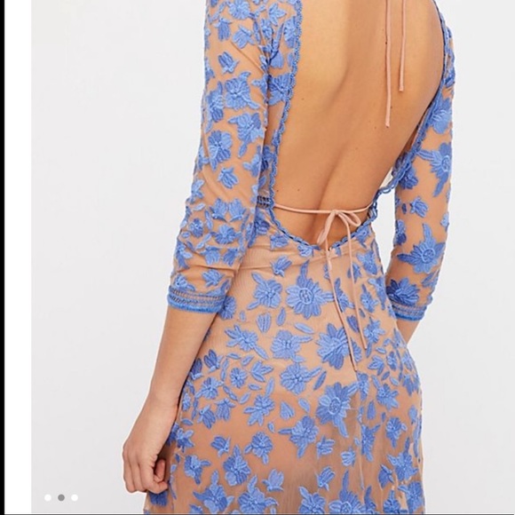 NWT - For love & lemons Temecula blue floral Maxi dress - Picture 4 of 9